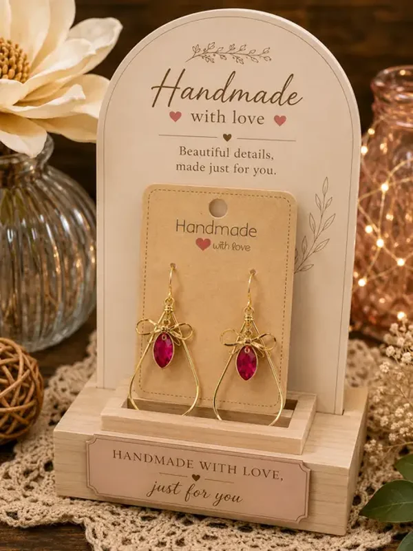 Ruby Ribbon Earrings