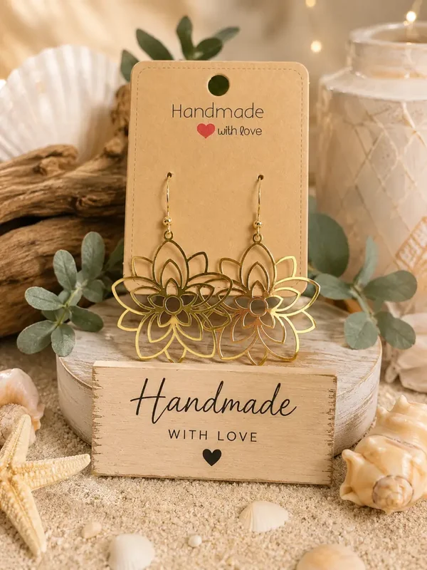Golden Magnolia Bloom Earrings