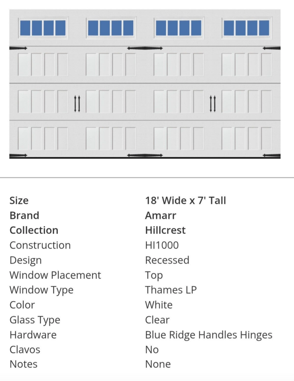 Amarr Hillcrest Carriage House Door
