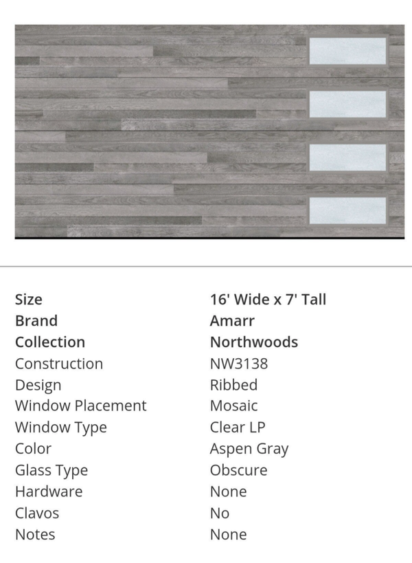 Amarr Northwoods Mosaic Glass Modern Door