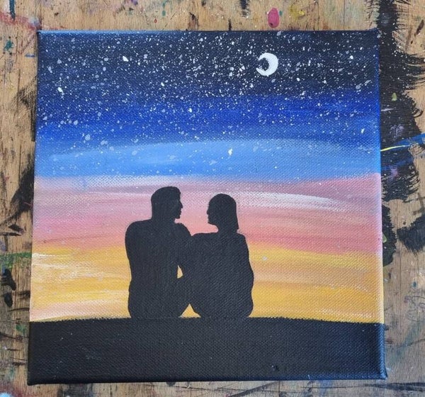 Acyl Leinwand Sonnenuntergang