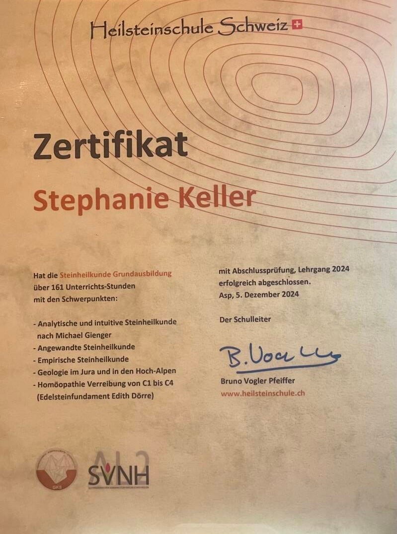 Ausgebildete Heilsteinberaterin