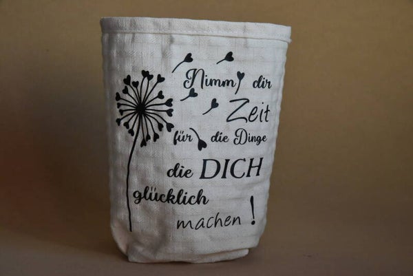 Windlicht - Spruch Zeit