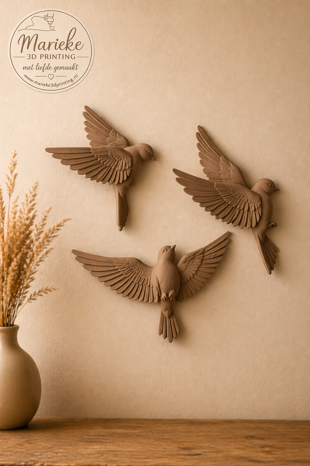 Wanddecoratie Vogels 3 Stuks