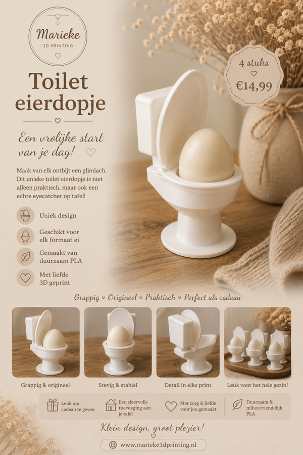 Toilet Eierdopje 4 stuks