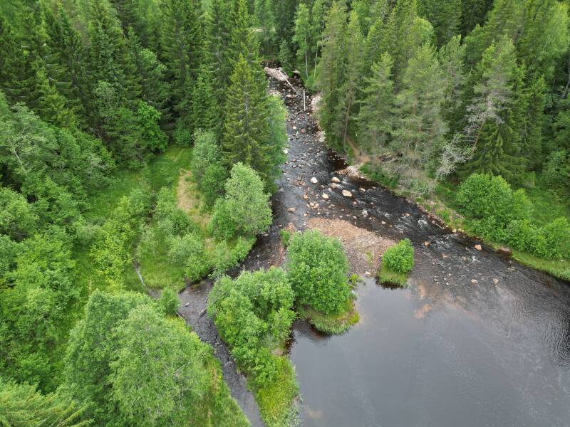 Restaurerad sträcka i Hedströmmen vid Övre Borgfors