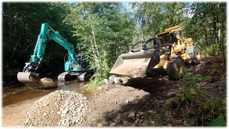 Maskinella metoder vid restaurering i strömmande vatten Hedströmmen