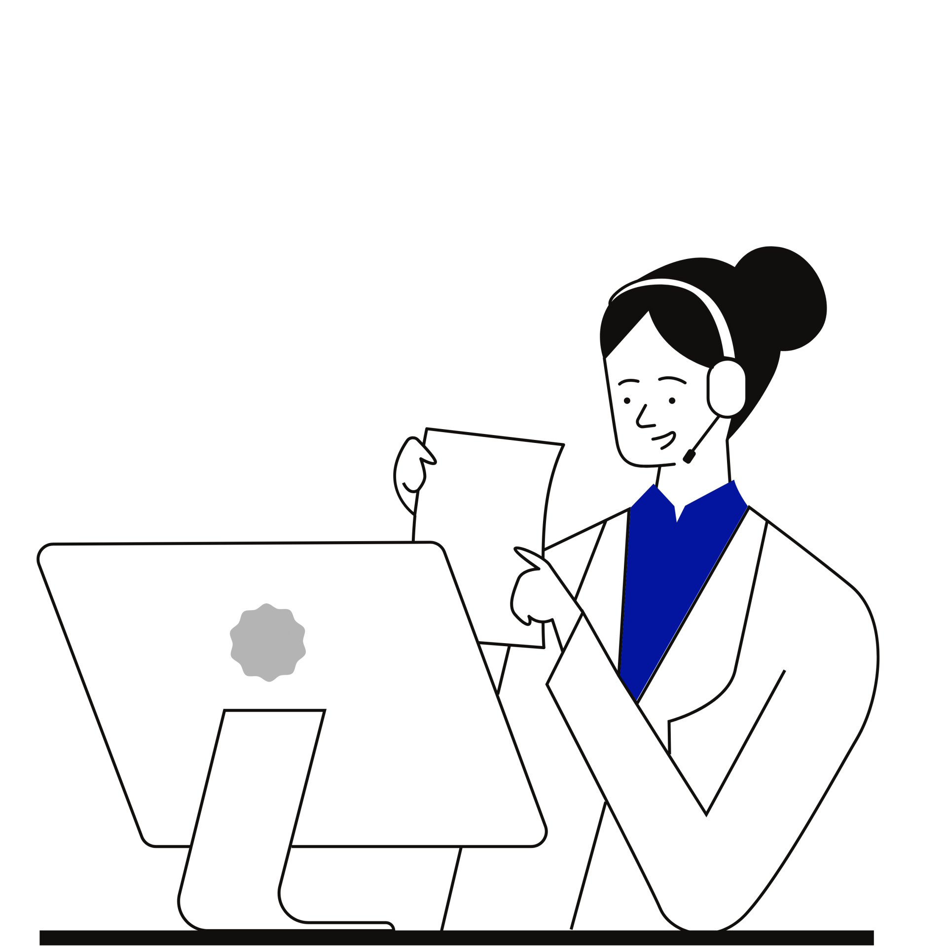 Emmy's Communicatiebureau illustratie van Emmy die een factuur laat zien