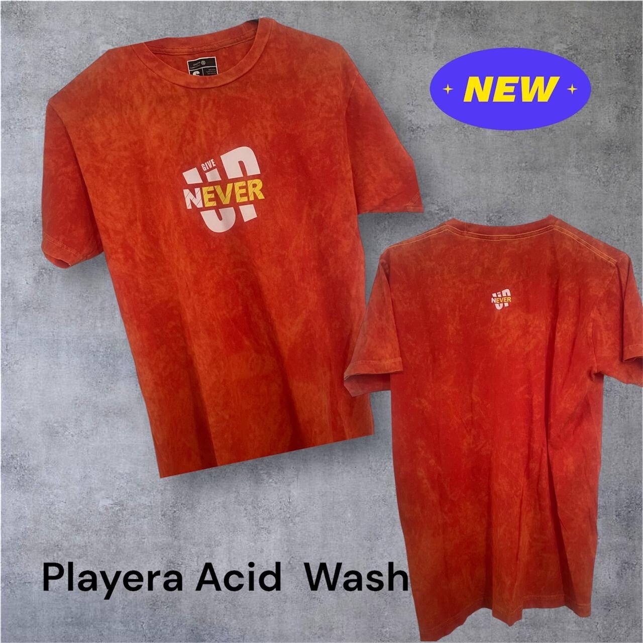 PLAYERA ACID WASH NARANJA