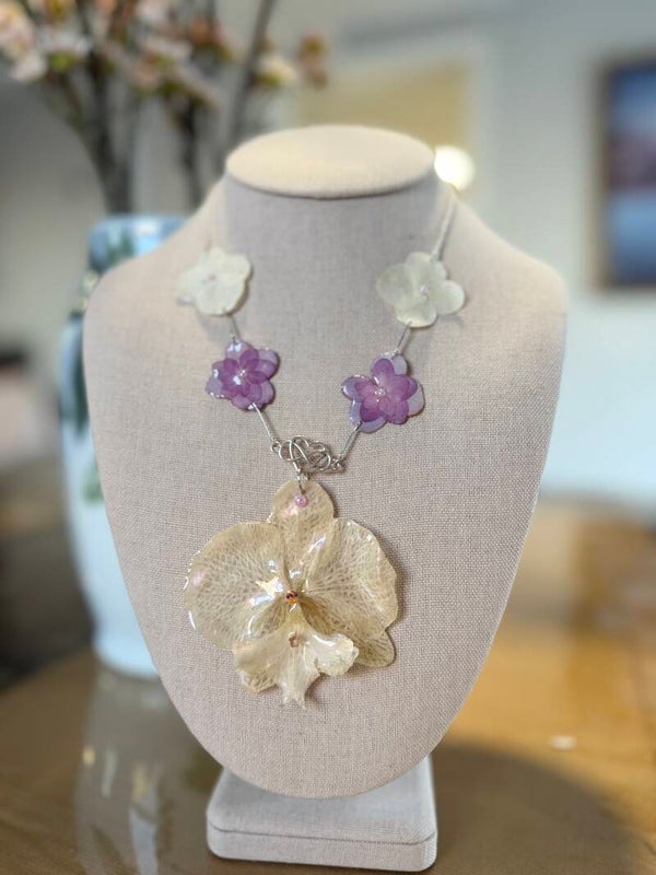 Pearl Orchid Necklace