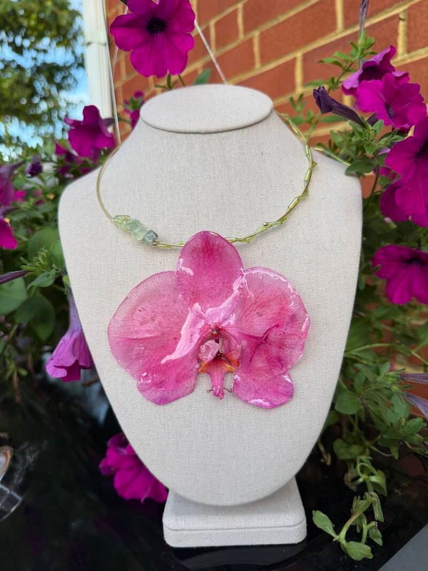 Real Pink Orchid Handmade Necklace