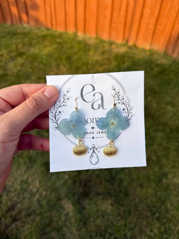 Blue Flower Earrings