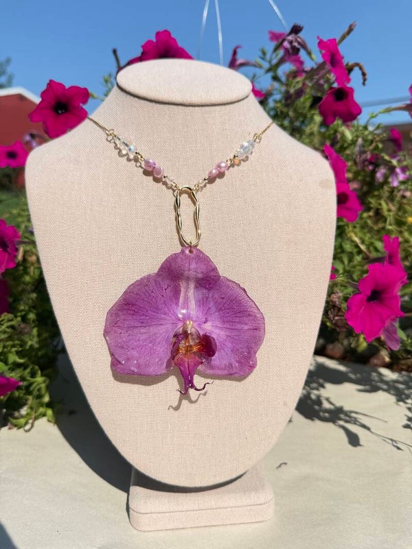 Purple Orchid Necklace