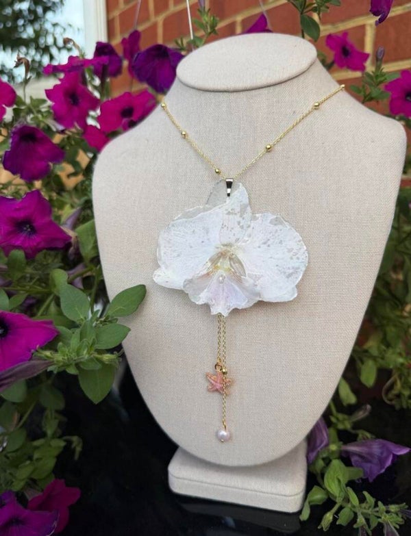 White Orchid preserve in Resin