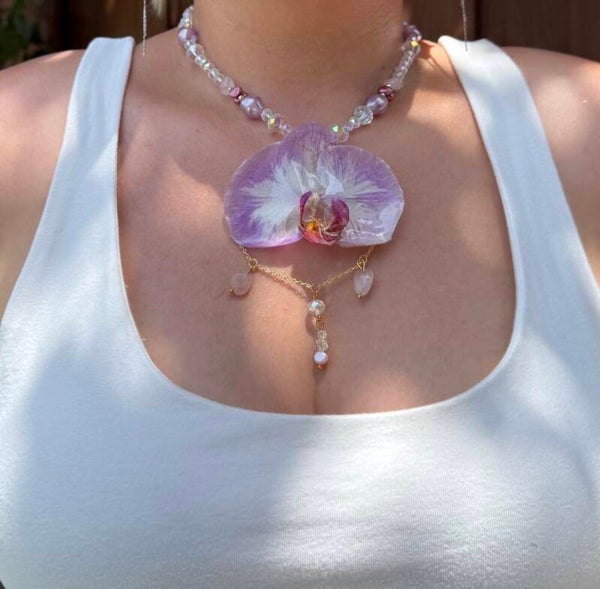 Beautiful Orchid Necklace