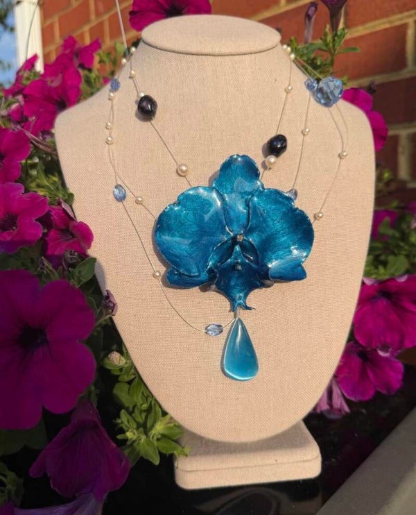 Blue Orchid Necklace