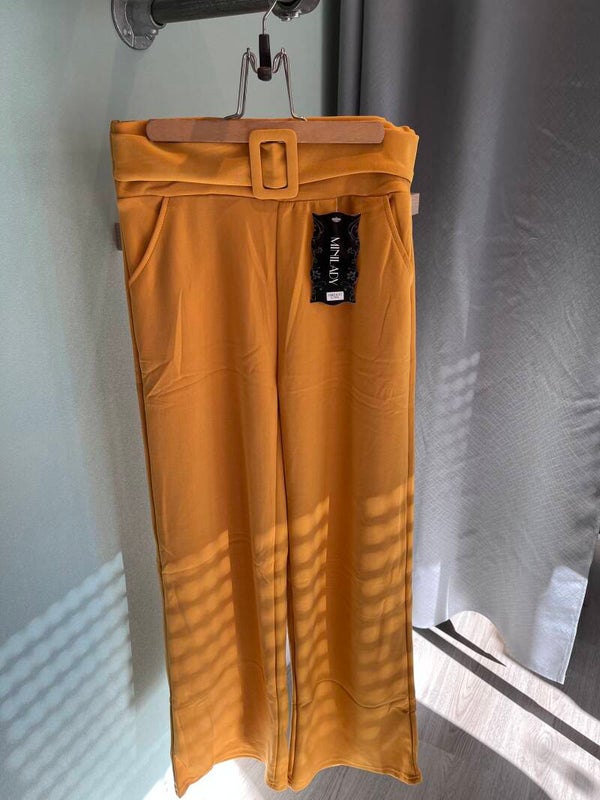 Yellow stretch broek