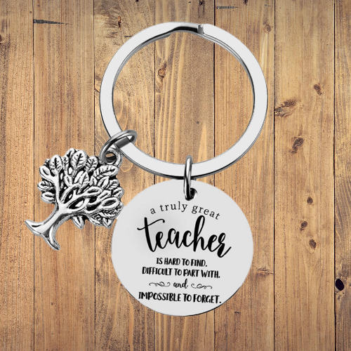 Sleutelhanger ‘Boom’ met kaart ‘Bedankt’