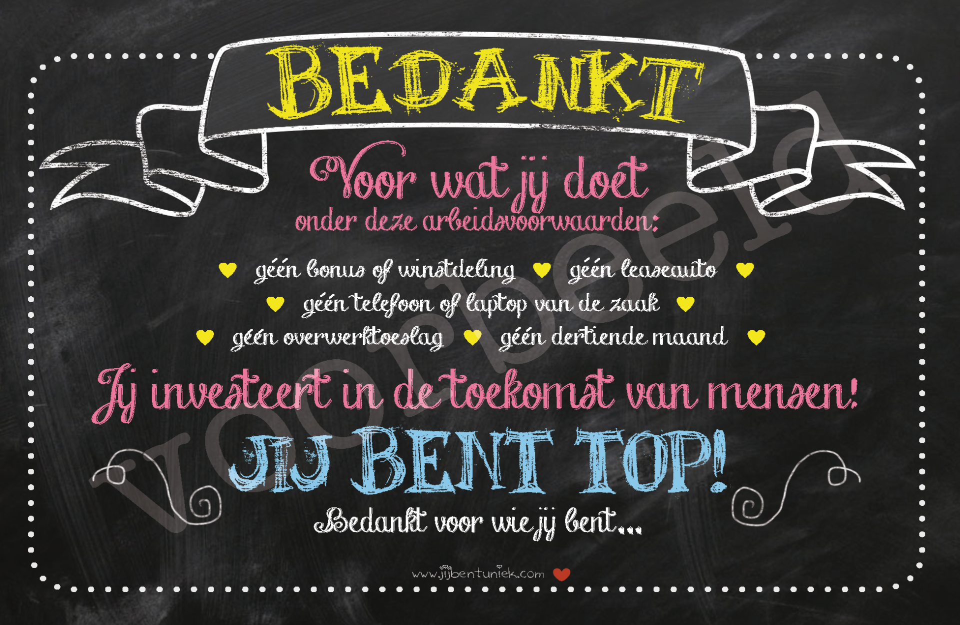 Kaart Vrijwilliger 'Bedankt!'  met envelop