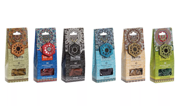 Karma Scents - 40 Incense Cones and Holder.