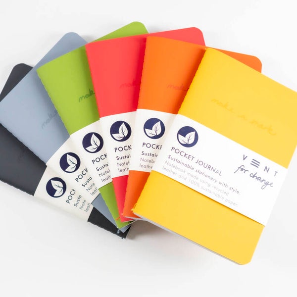Pocket Sized Leather Journal by Vent for Change