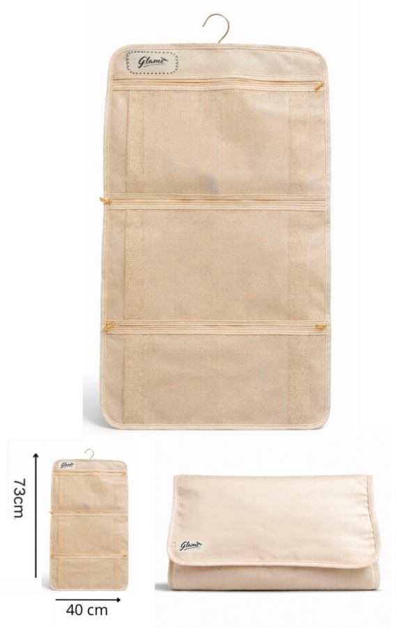 Pochette beige 3 volets