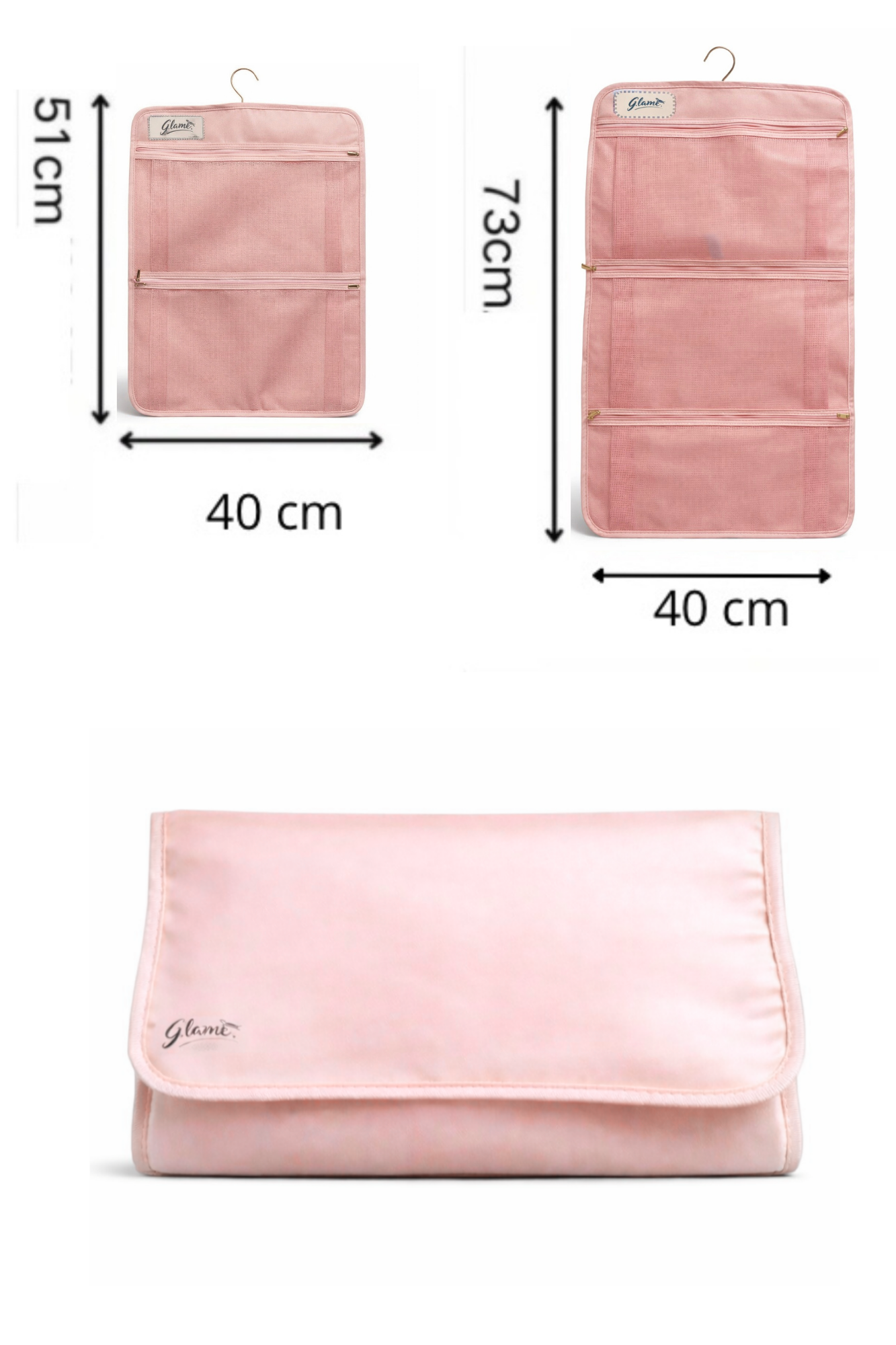 Pochette rose 3 volets