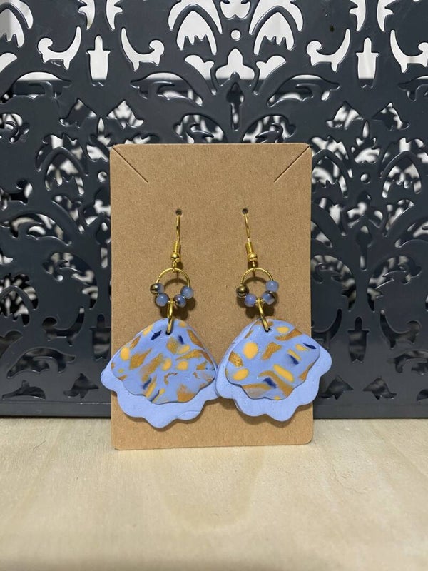Glitter Gold and Blues Scallop