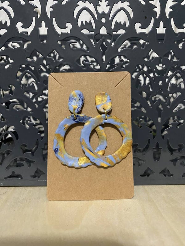 Glitter Gold and Blues Circles