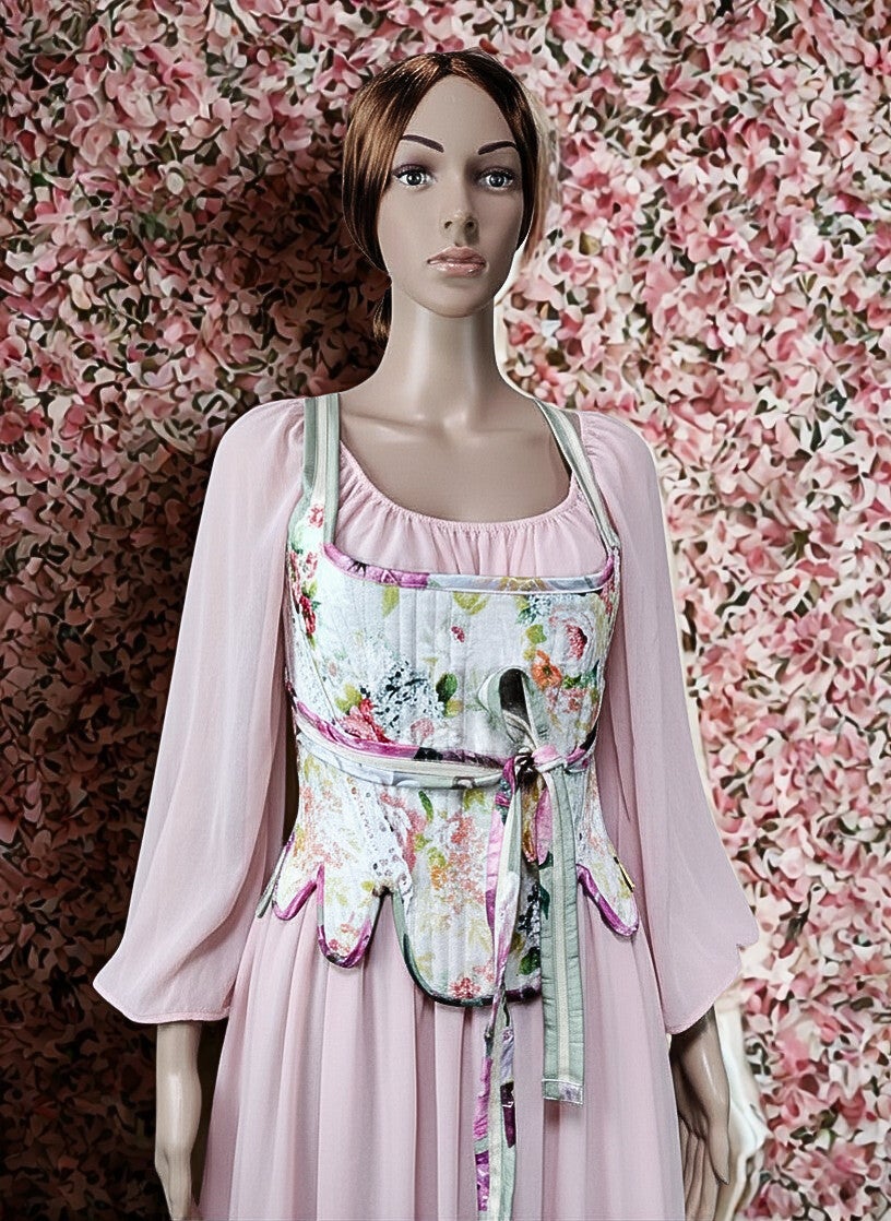 Floral Corset Victorian Silk
