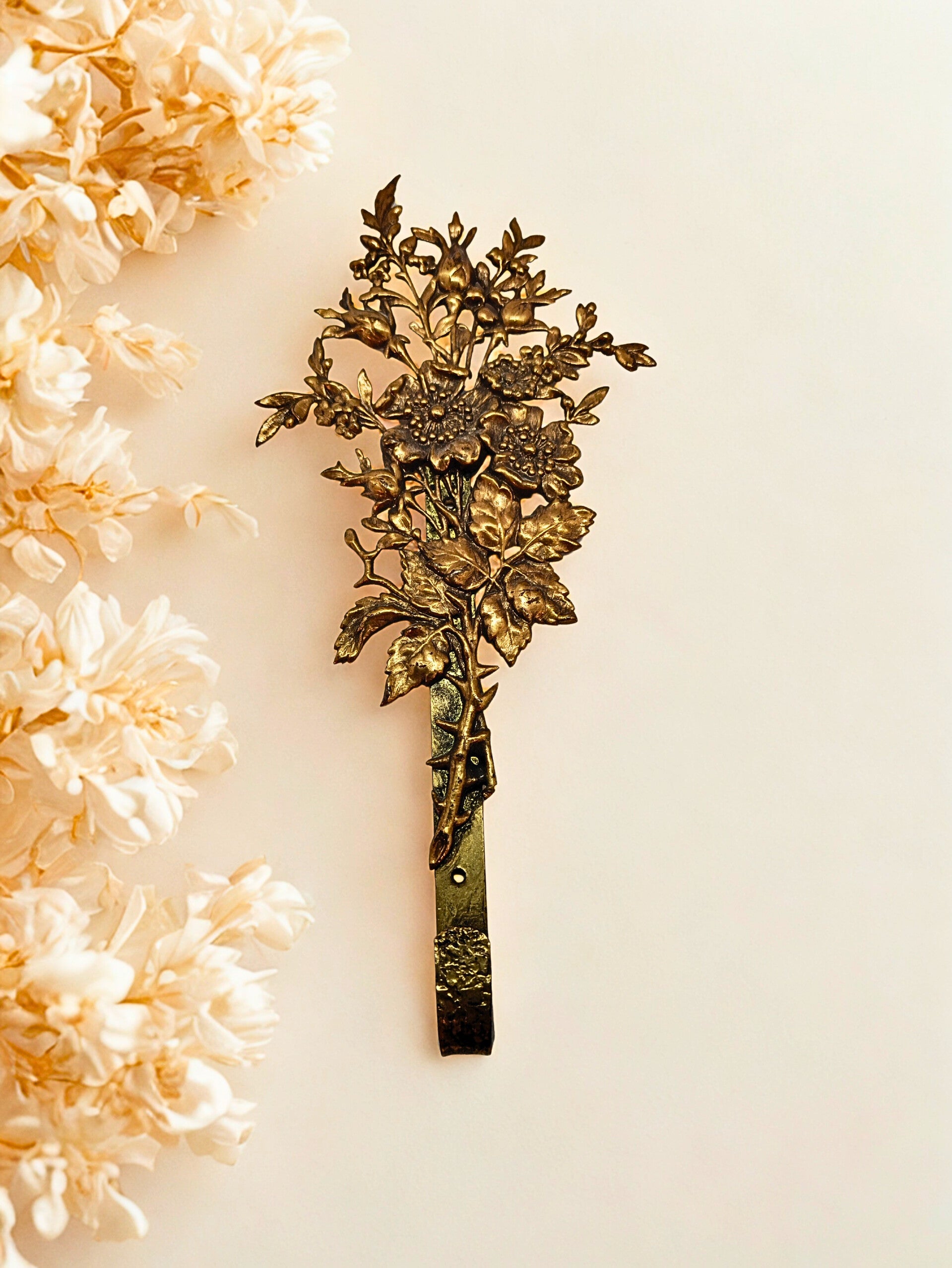 Authentic French Brass Finial with Aged Patina