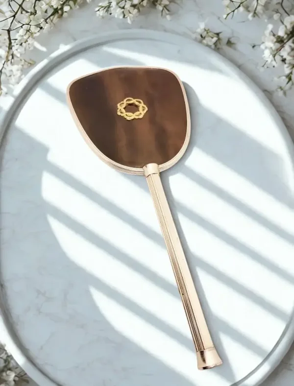 Vintage Victorian Hand Mirror Silver Tone