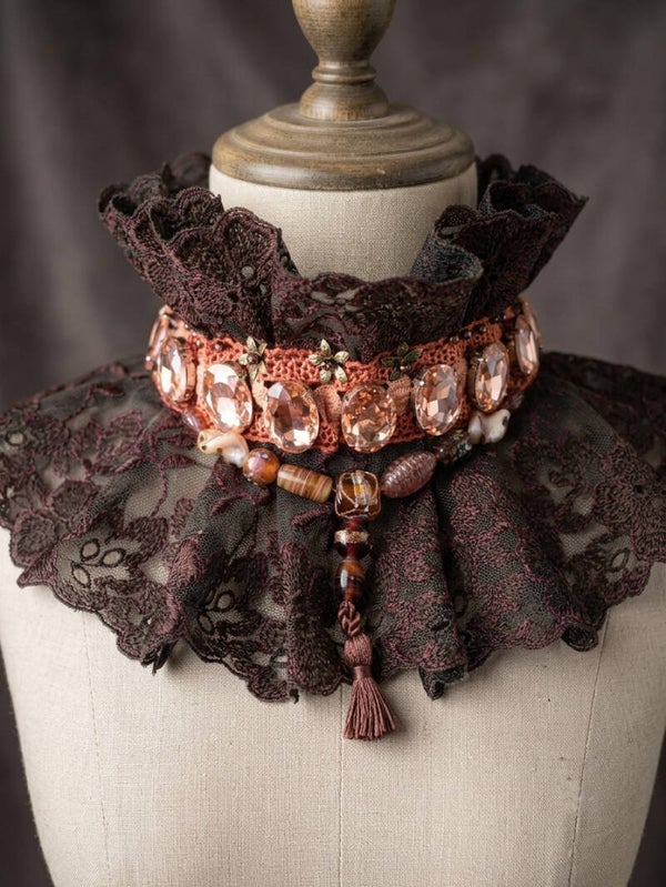 Brown Gothic Baroque Ruff Collar