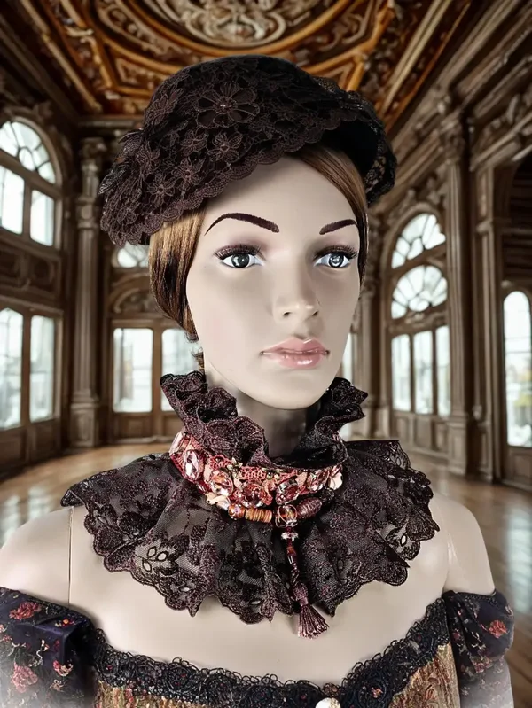 Brown Gothic Baroque Ruff Collar
