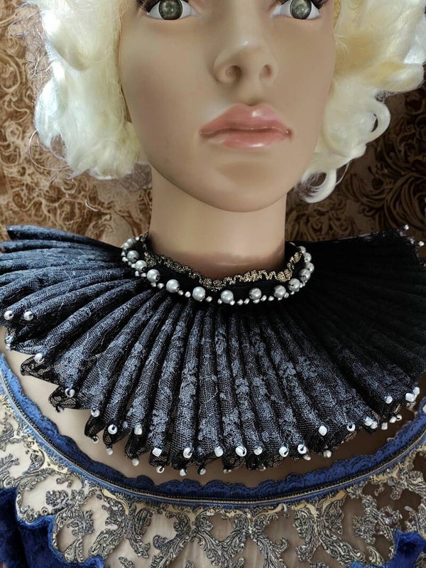 Victorian Gothic Baroque Neckpiece with Pearls