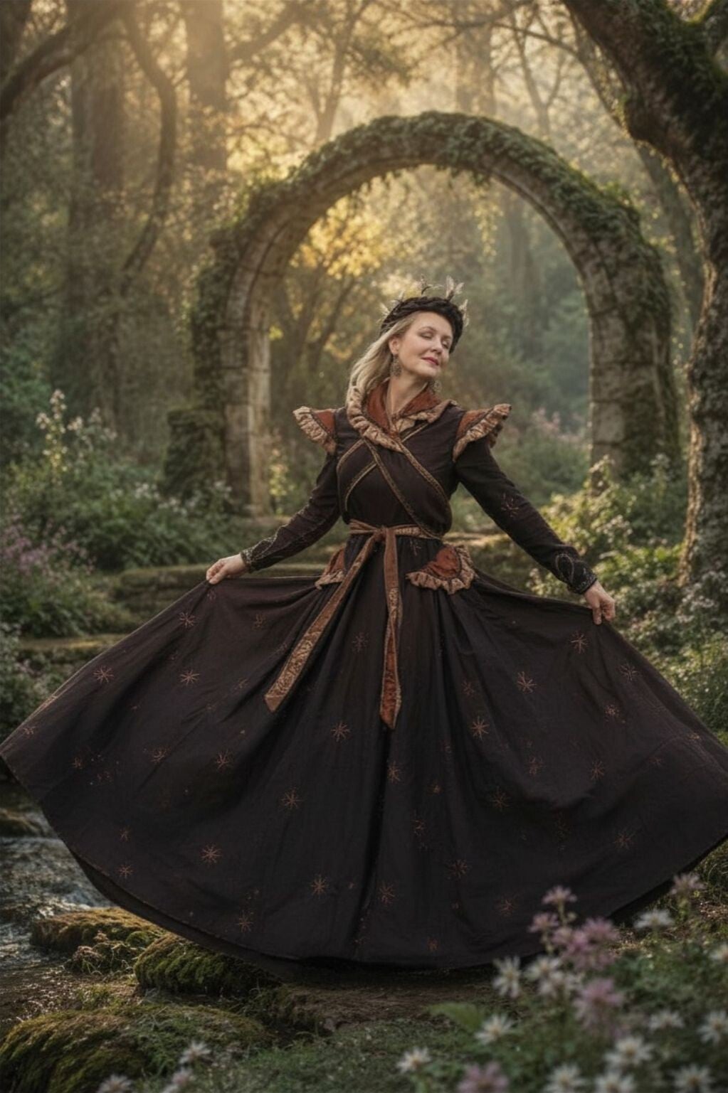 Custom Epic Fantasy Silk Taffeta Gown