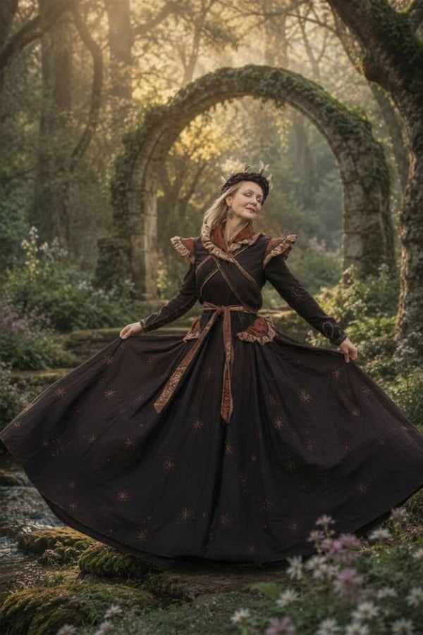 Custom Epic Fantasy Silk Taffeta Gown