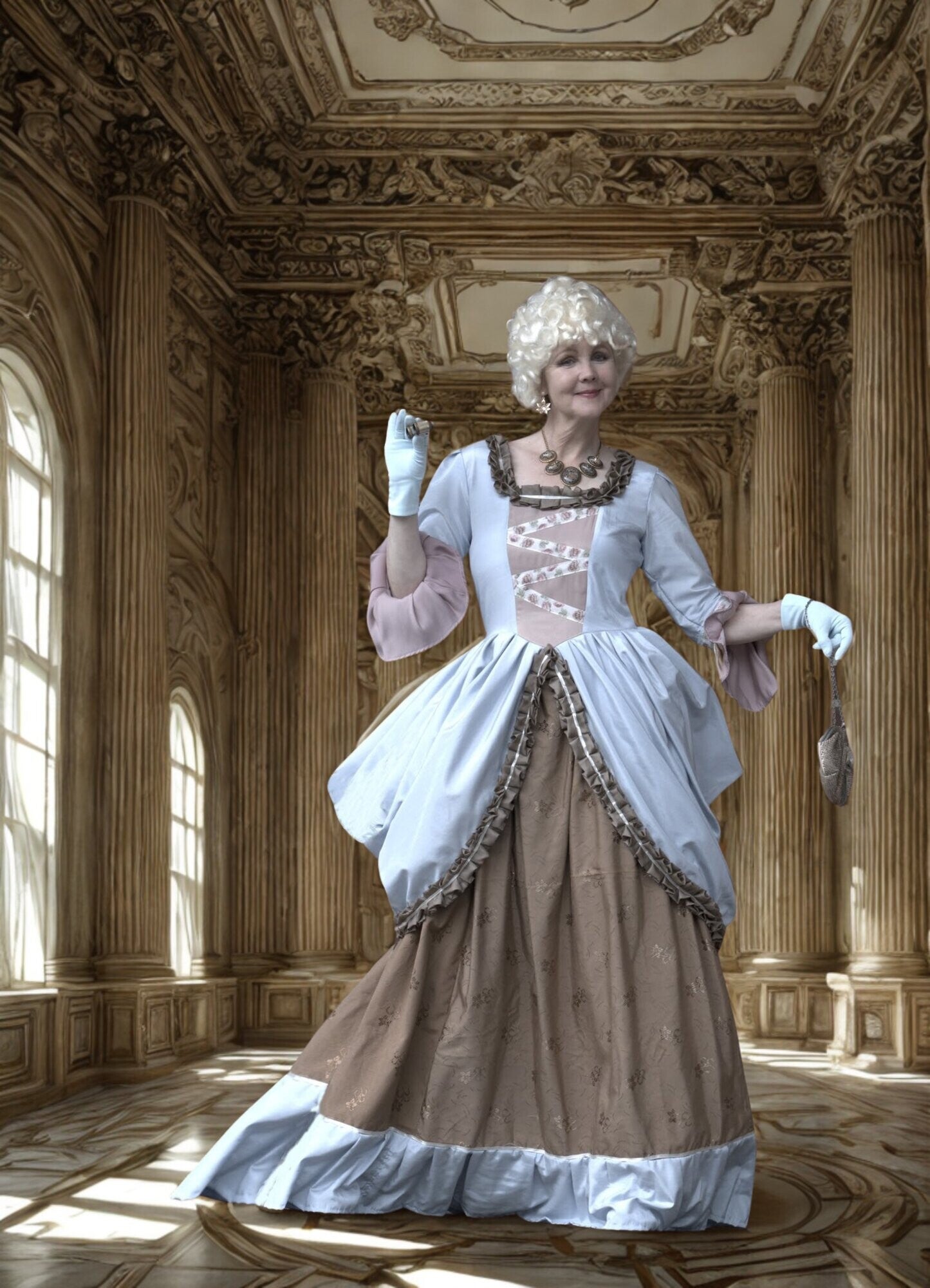 Marie Antoinette Dress Silk & Brocade