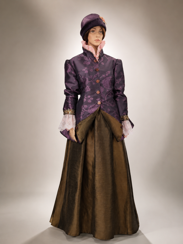 Purple Brocade Baroque Jacket, Skirts & Hat Ensemble
