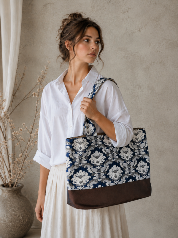 Unique Luxury Silk Tote Bag & Clutch