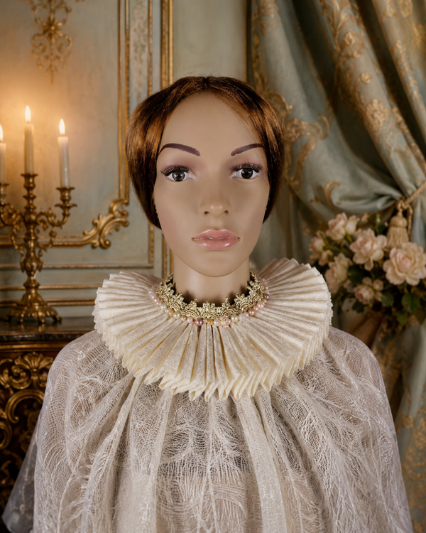 Silk Ruff Collar Victorian Baroque Statement