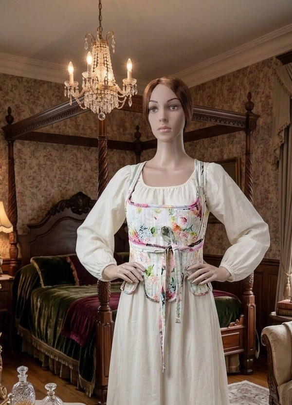 Floral Corset Victorian Silk