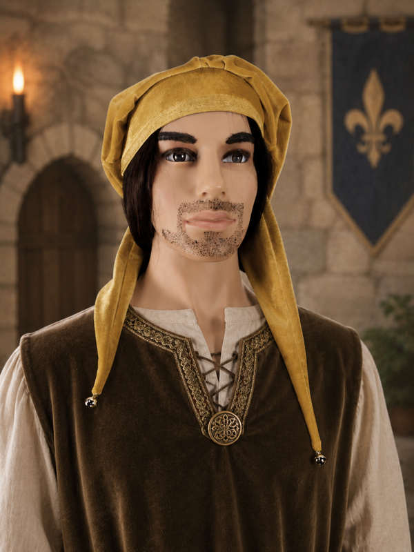Yellow Velvet Jester Hat Medieval/Clowns