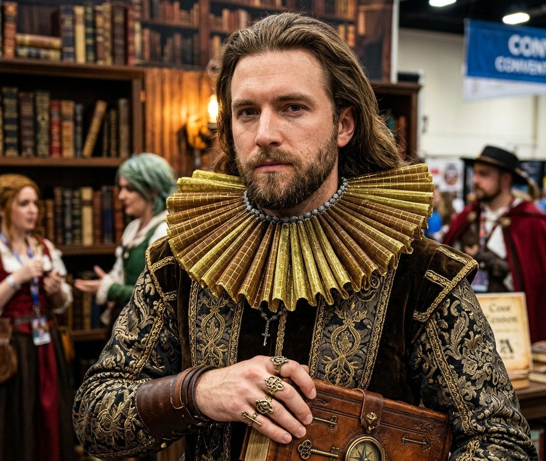 Gold Baroque Ruff Collar Fairytales, LARP & Cosplay