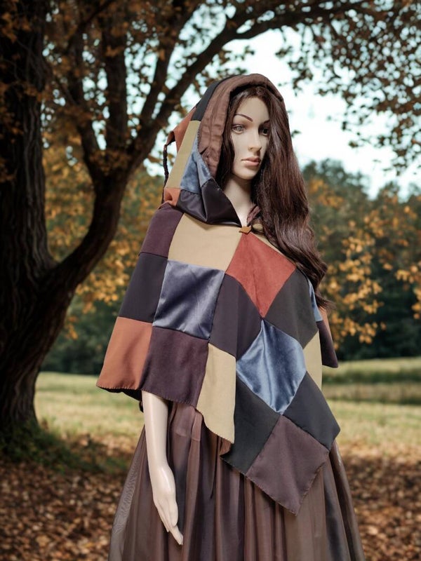 Viking Hood Patchwork Medieval
