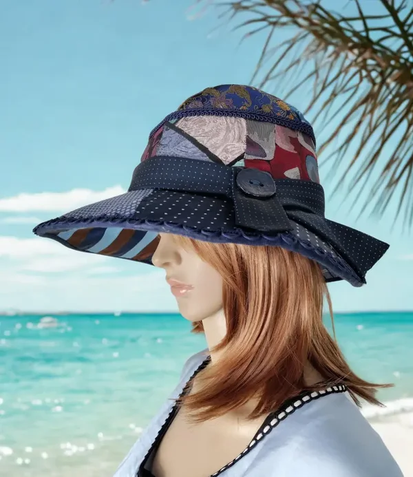 Blue Silk Statement Hat