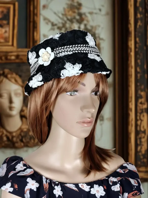 Haute Couture Black & White Cocktail Hat
