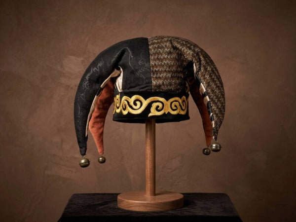 One of a Kind Velvet Gold trim Jester Hat Four Wing