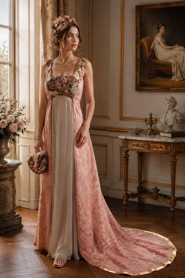 Empress Joséphine de Bonaparte Gown, Hat & Pouch