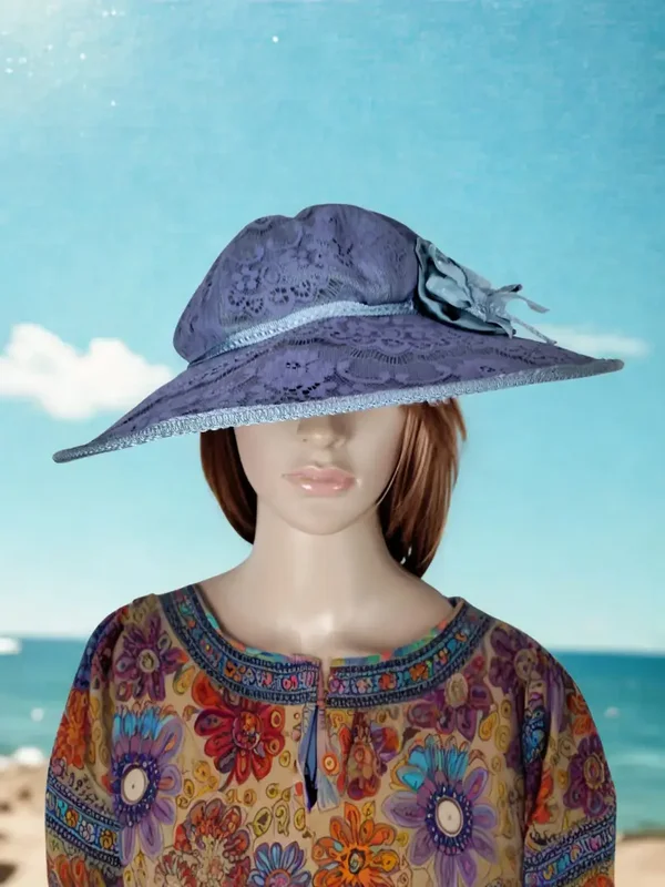 Light Blue Lace & Silk Hat